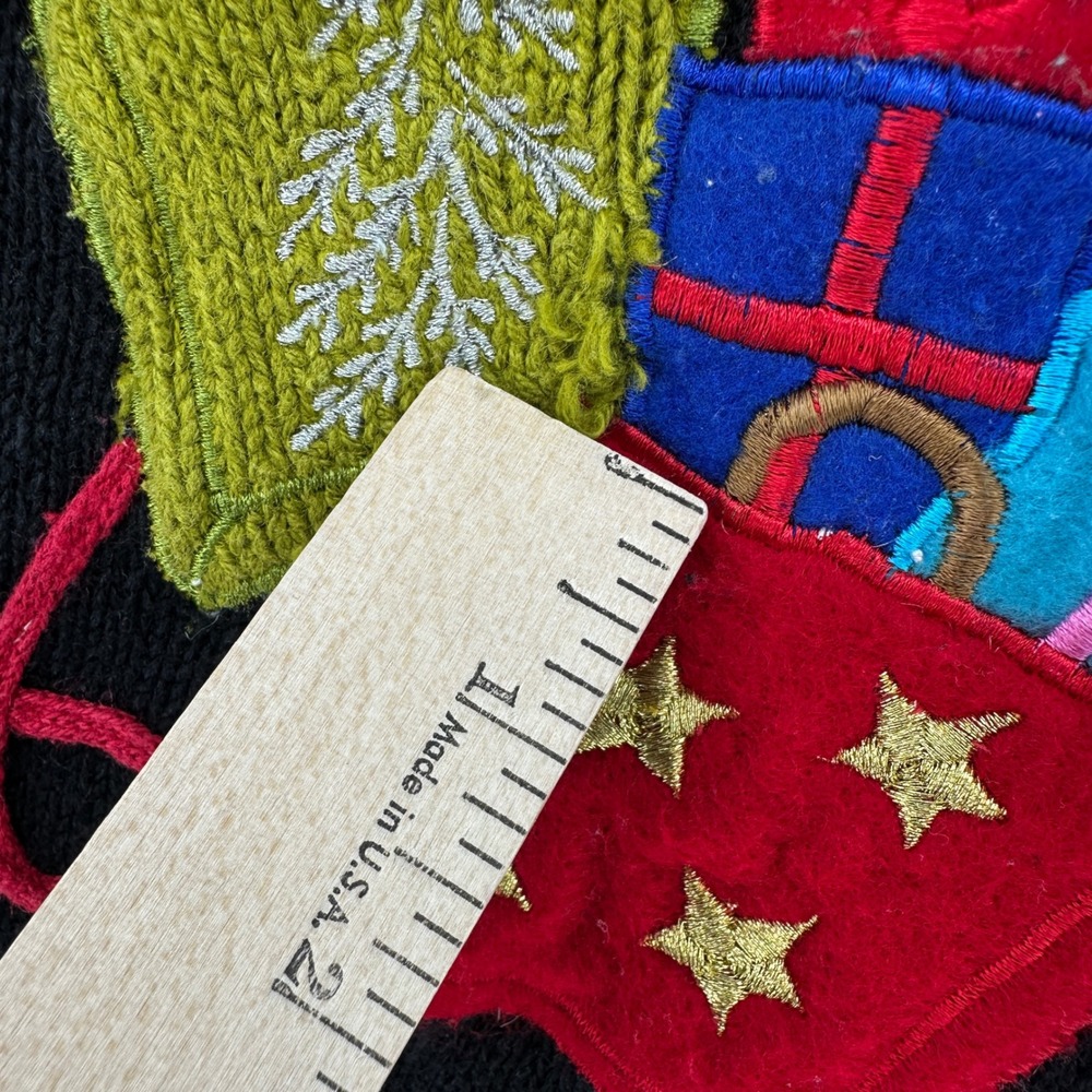 90s Designers Originals Studio Joy Scottie Dog Christmas Cardigan Houndstooth S - Picture 8 of 9